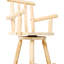 Tabouret de restaurant rustique avec pivot à 360 °, bois de sapin, brun, accoudoirs et repose-pieds pour une chaise de bar pivotante mémorable, large et confortable-2086552617