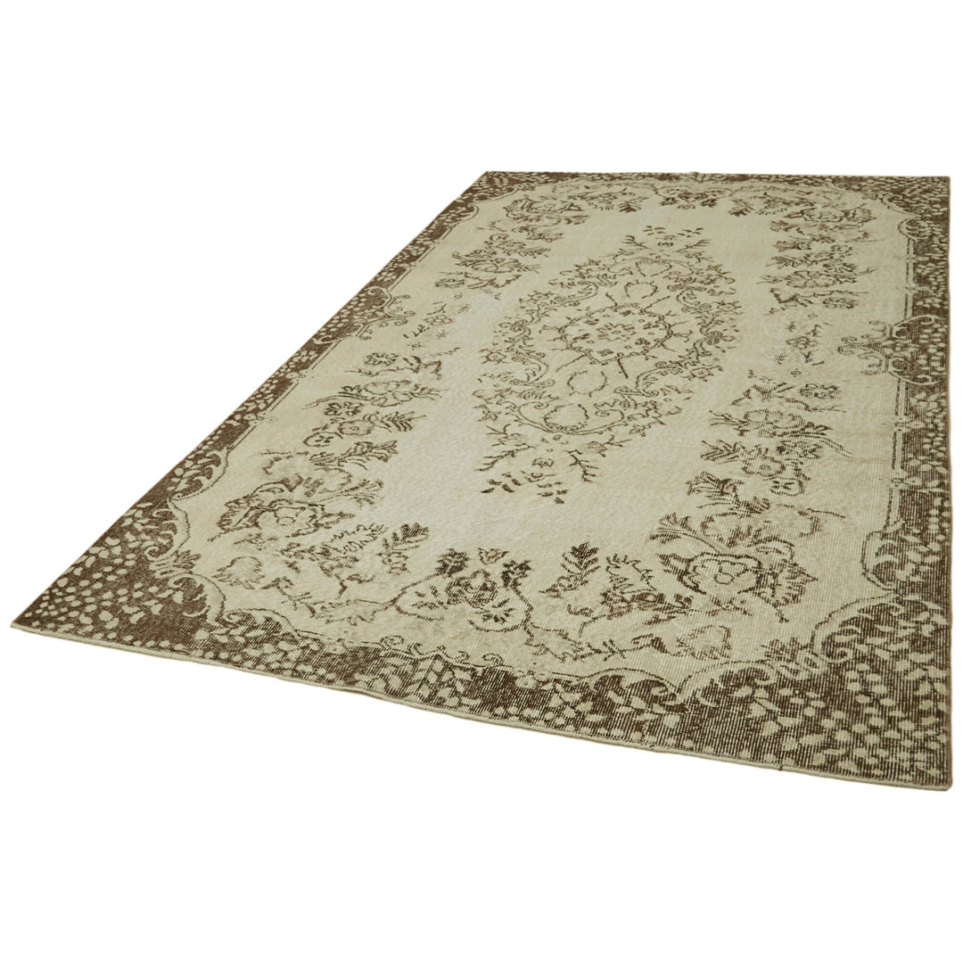 Vintage Beige Vintage Wool Handmade Area Rug