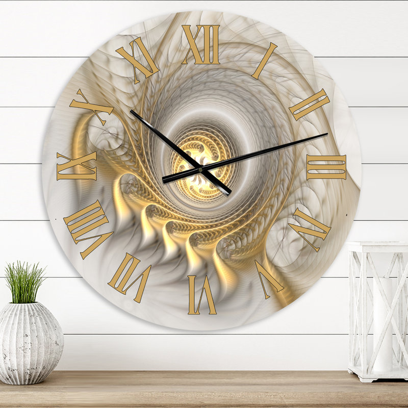 Glowing Fractal With Recursive Curves - Modern wall clock, Small
