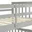 Lit simple superposé au-dessus d'un lit double, lit superposé en bois avec échelle et garde-corps