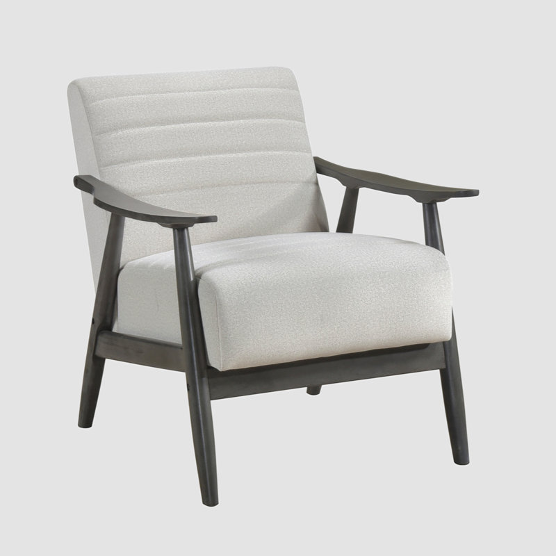Lanise 29.5" Modern & Contemporary Accent Chair with Velvet Fabric Upholstery, Channel Stitched Back, Foam over Pocket Coils