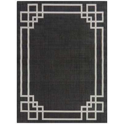 Liyuan Black/White Indoor/Outdoor Area Rug