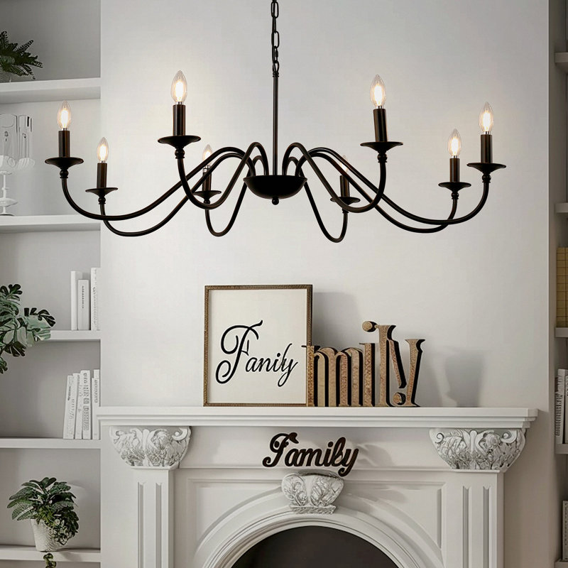 Eila 8 - Light Dimmable Geometric Chandelier, 14" H x 43.3" W x 43.3" D