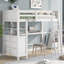Lit mezzanine simple en bois massif avec tablettes supplémentaires - Maximisez l'espace de rangement dans votre chambre à coucher