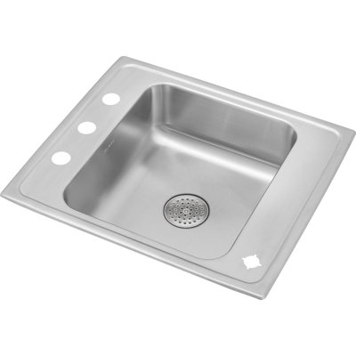 Lustertone 25" L X 22" W Drop-In Kitchen Sink with Basket Strainer