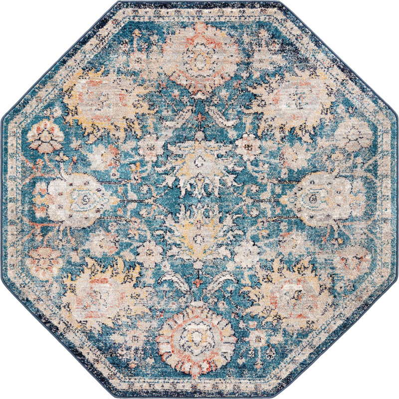 Akira Floral Indoor Rug, Octagon 7'10" x 7'10"