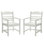 Ensemble de 2 chaises de patio pour salle à manger avec accoudoirs, blanc pur avec imitation grain de bois