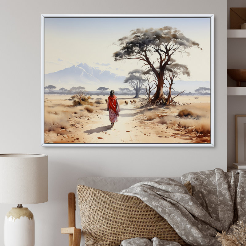 Art africain sur toile, reproduction de portrait nomade - African Nomadic Wanderer I, H 24 po x l 32 po x P 1 po