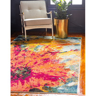 Glenarden Washable Abstract Indoor Rug
