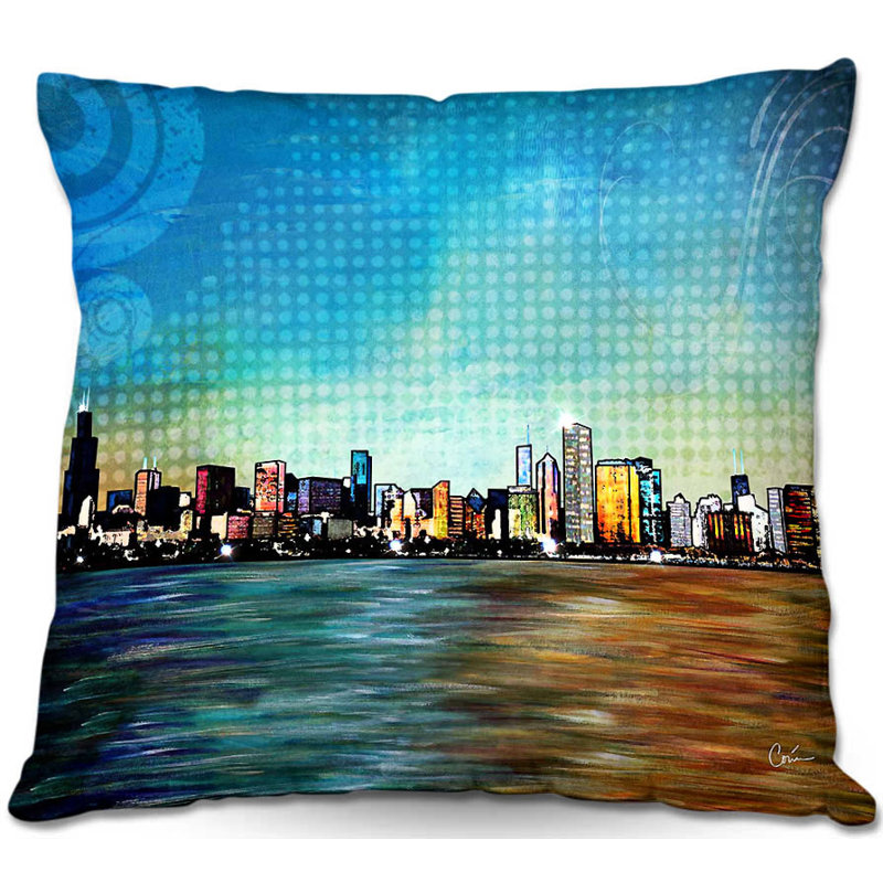 Coussin décoratif à imprimé, H 16 po x l 16 po x P 4 po