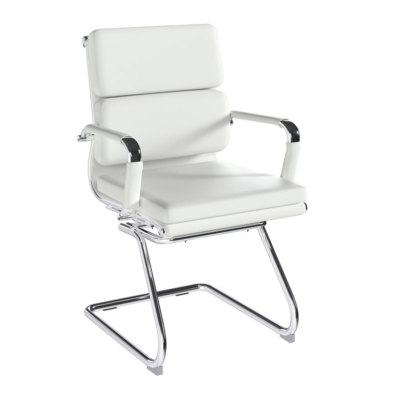 Crumes Leather - Bonded Conference Chair, White