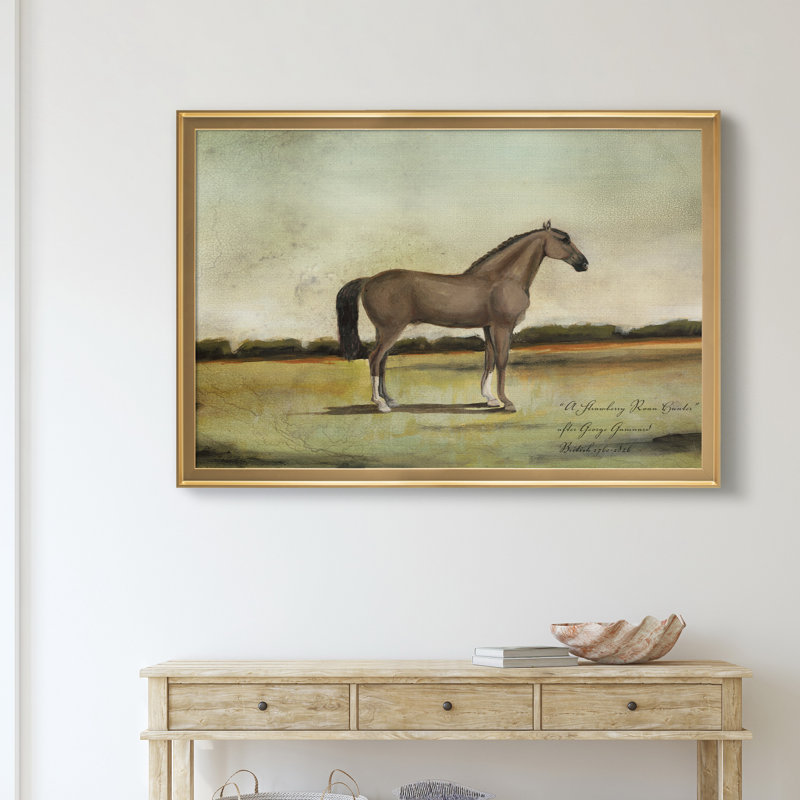 «A Strawberry Roan Hunter», reproduction d'art sur toile encadrée, Doré, H 30,5 po x l 42,5 po x P 1,5 po