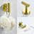 3 Bathroom Hardware In Gold - Sus304 Stainless Steel Bath Shower Accessories. Rustproof, . 12-Inch Towel Bar, Toilet Paper Holder, Robe Hook. Contemporary Design With Smooth Finish. Easy Installation-699853593