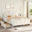 Lit de rangement tapissier avec tête de lit Flower, lit plateforme avec 4 tiroirs et tête de lit réglable-834288078-834288079