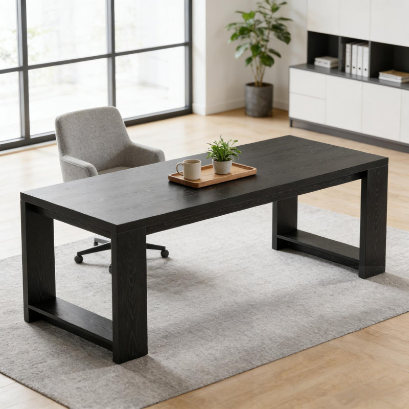 Two Person Conference Table, Black