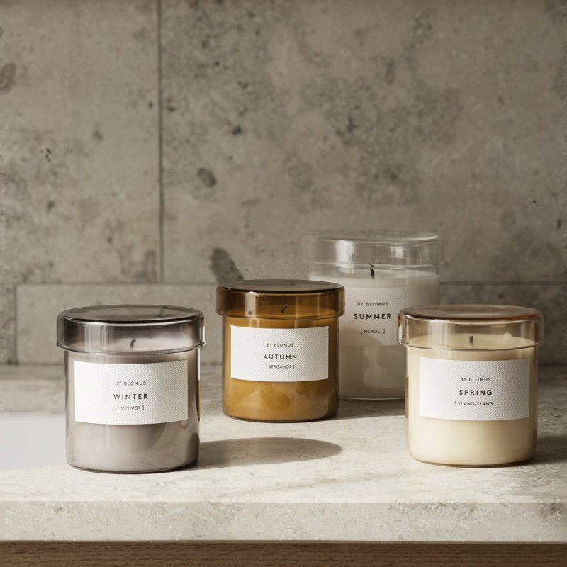 VALOA Scented Candle in Glass Container - Ylang-Ylang Fragrance, 2.95" L x  2.95" W