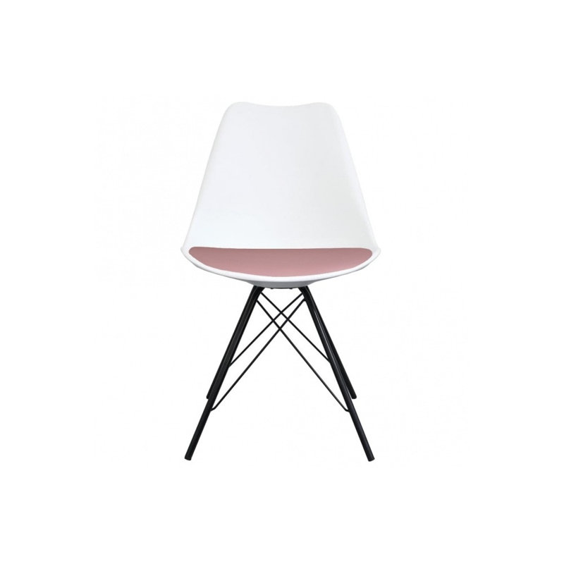 Aneta Plastic Side Chair, Dusty Pink/White