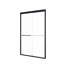 Porte de douche coulissante double semi-sans cadre H 44 po à l 72 po x H 72 po, porte de douche à dérivation, porte en verre trempé épais de 1/4 po (6 mm), noir mat