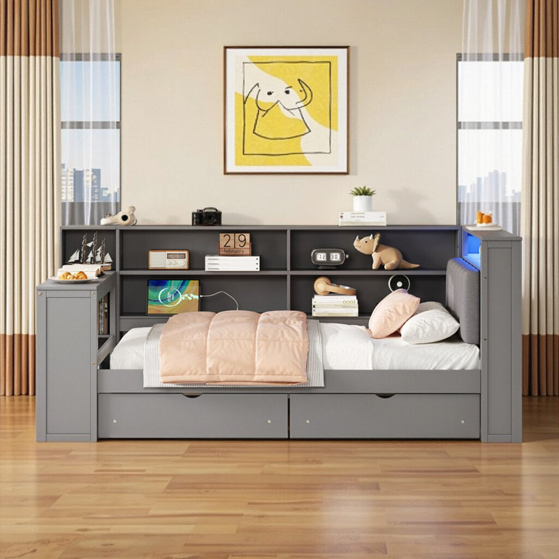 Lit plateforme Smart Smart, Gris