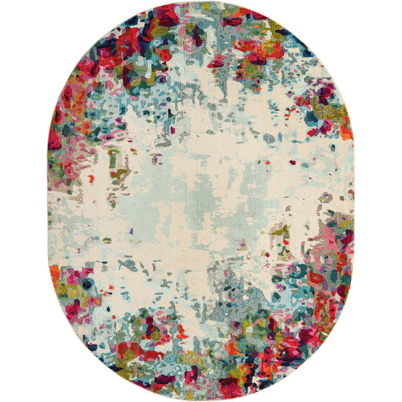 Tapis ivoire Patrocinia, Ovale 7 pi 11 po x 10 pi