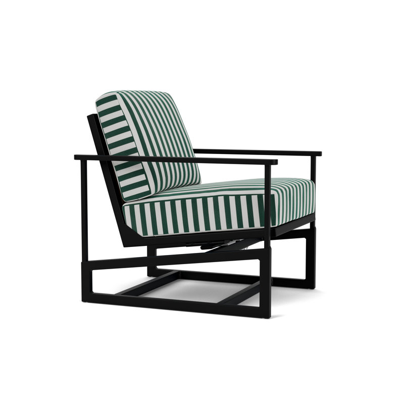 Summit Outdoor Rocker Chair, Fawn, Safari White Stripe, Ebony