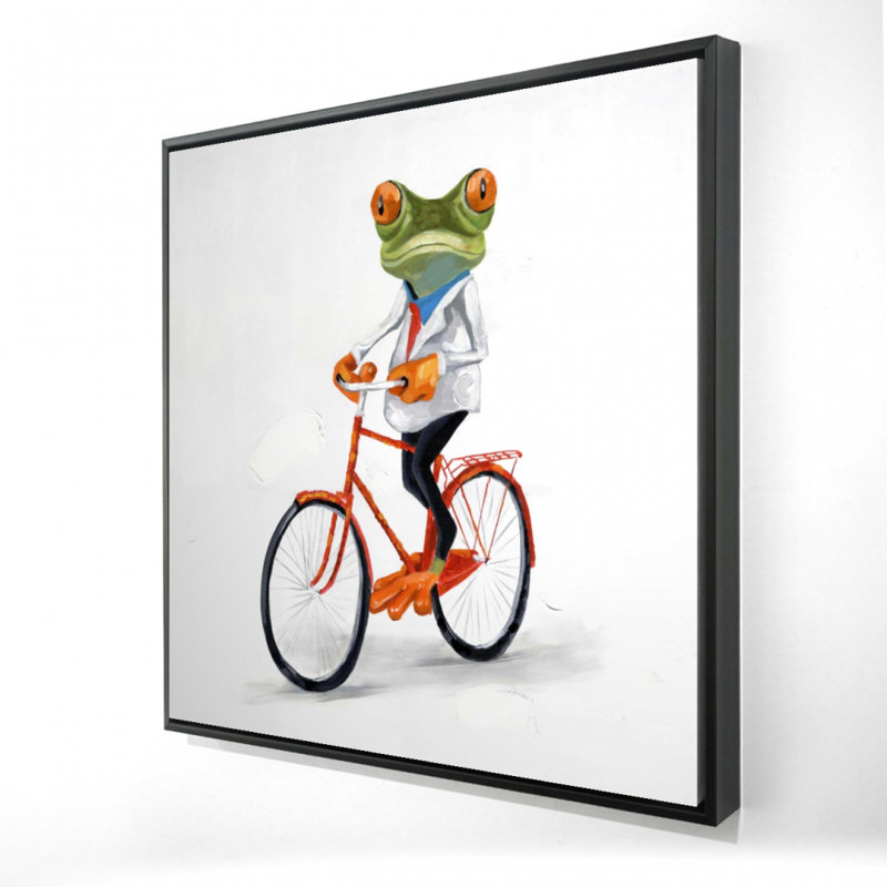 " Funny Frog Riding A Bike "