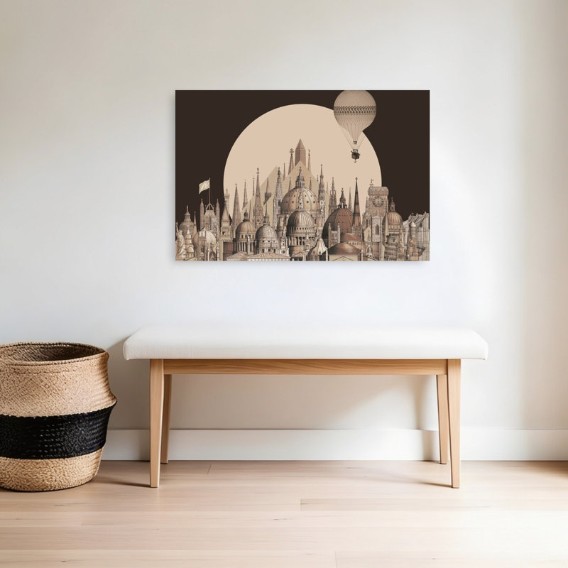 «Global Architectural Fantasy», art abstrait rétro, art mural de ville