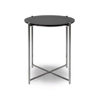 Alurta Glass Top Cross Legs End Table