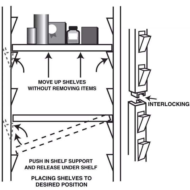White Shelf Support, 0.375" H x 0.625 W x 24" L