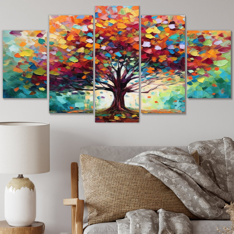 Coral Oak Tree At The Farm I sur toile, reproduction de 5 pièces