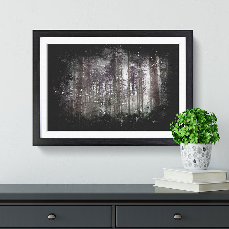 Pretty Forest - Picture Frame Graphic Art Print, Black Framed, 45cm H x 63cm W x 2cm D