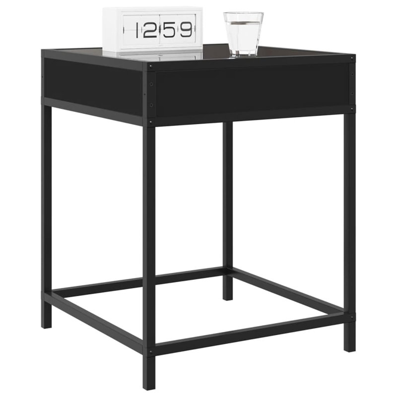 40cm W Bedside Table, Black