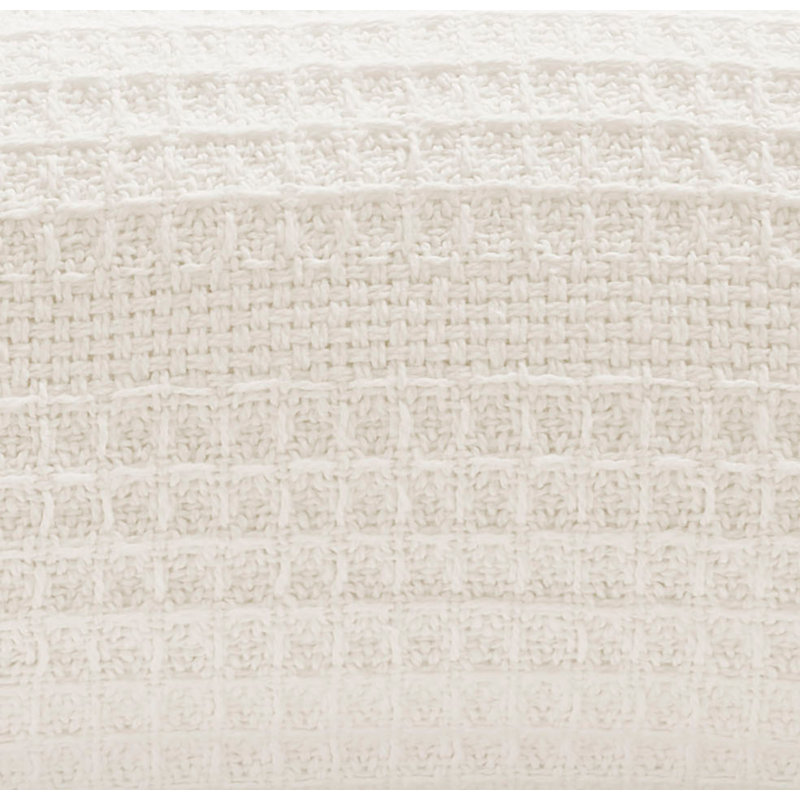 Couverture en coton uni Kenneth Cole, Lit simple, Blanc