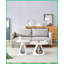 Ensemble de 2 tables basses rondes peu encombrantes avec lits pour chat, plateau en marbre et amp; Base en acier pour le salon