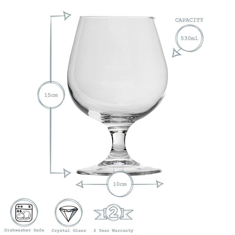 Snifter Beer Glasses - 530ml, 12