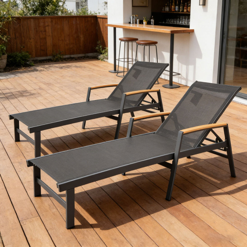 CHAISE LUNGE, 2, Noir