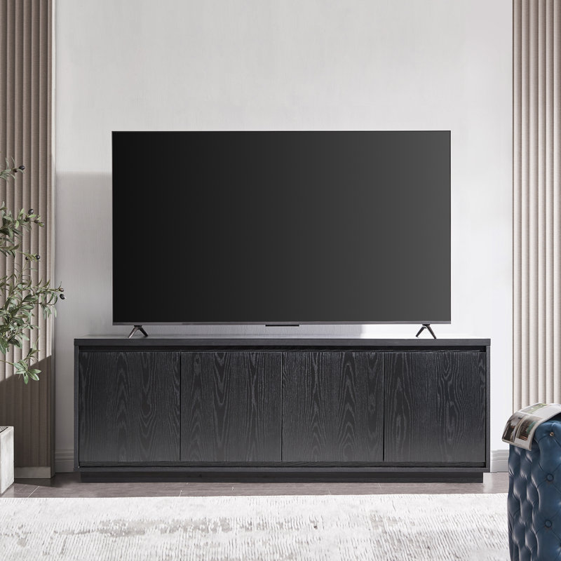 Presque Rectangular TV Stand for TV's up to 75", Blonde Oak