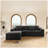 104.3" x 68.9" Modular Sectional Sofa Seat, 2PC Free Combination Grey Plush Corduroy Compressed Couch for Living Room, Bedroom, Apartment, No Assembly Required-720384070-720384071