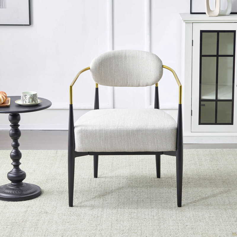 Fauteuil d'appoint rembourré Mid-Century, Or