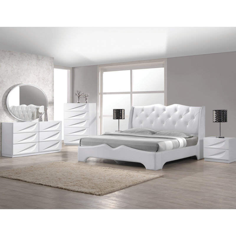Kogan Upholstered Leather Platform Bed , California King
