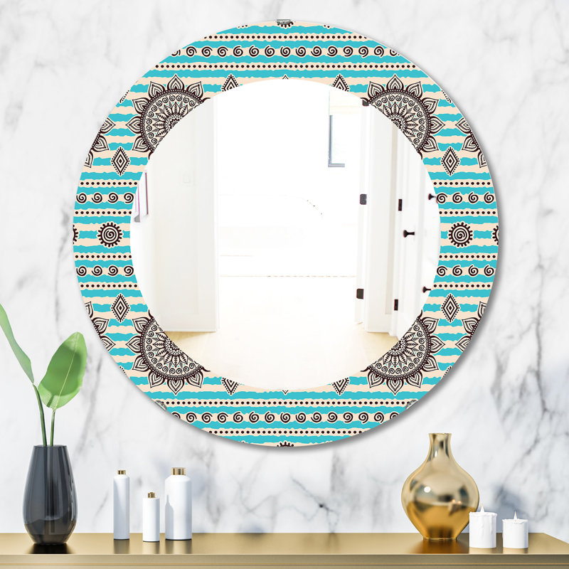 Miroir mural rétro bohémien et éclectique, H 31,5 po x l 23,7 po