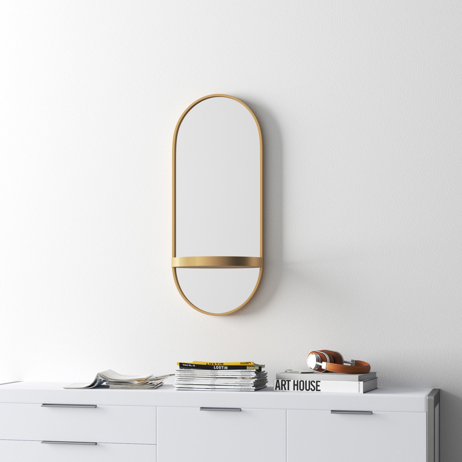 Lumi Accent Mirror, Gold, 38" H x 16" W