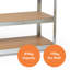 90cm W Steel Height -Adjustable Shelving Unit