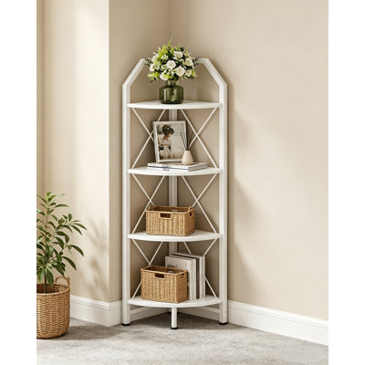 Tablettes d'angle, étagères de coin de style industriel, étagères de rangement d'angle, étagères de présentation de plantes, étagères de bibliothèque appropriées pour les chambres à coucher, les salons et les bureaux à domicile,