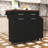 Rolling Kitchen Island with Drop Leaf, Tilt Trash Cabinet, Adjustable Shelves and Removable Side Rack-1821553141