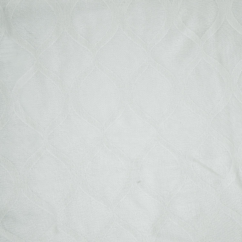 Moroccan Trellis Design Jacquard Kitchen Tier heer Sheer Curtains, White, 52" W x 36" L