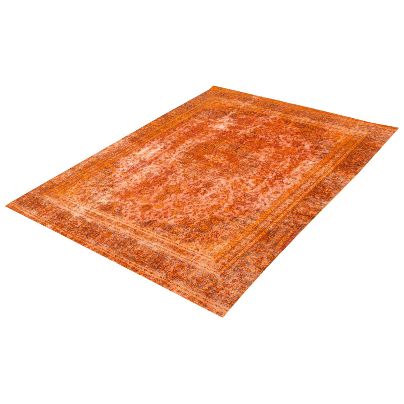 Tapis unique en laine noué à la main orange vieilli 8 pi 6 po x 12 pi 2 po Bijan