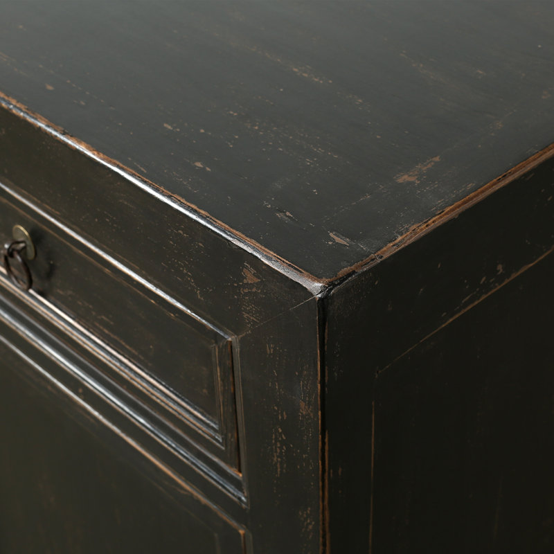 93'' W Solid Wood Sideboard, Matte Black