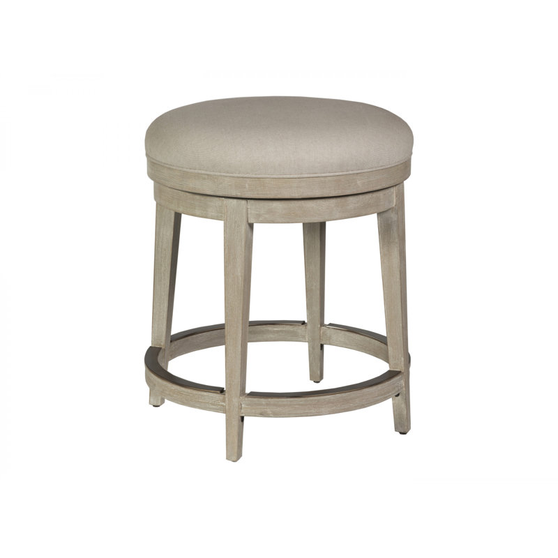 Cohesion Swivel Upholstered Stool, Counter Stool (24.75” Seat Height), Bianco