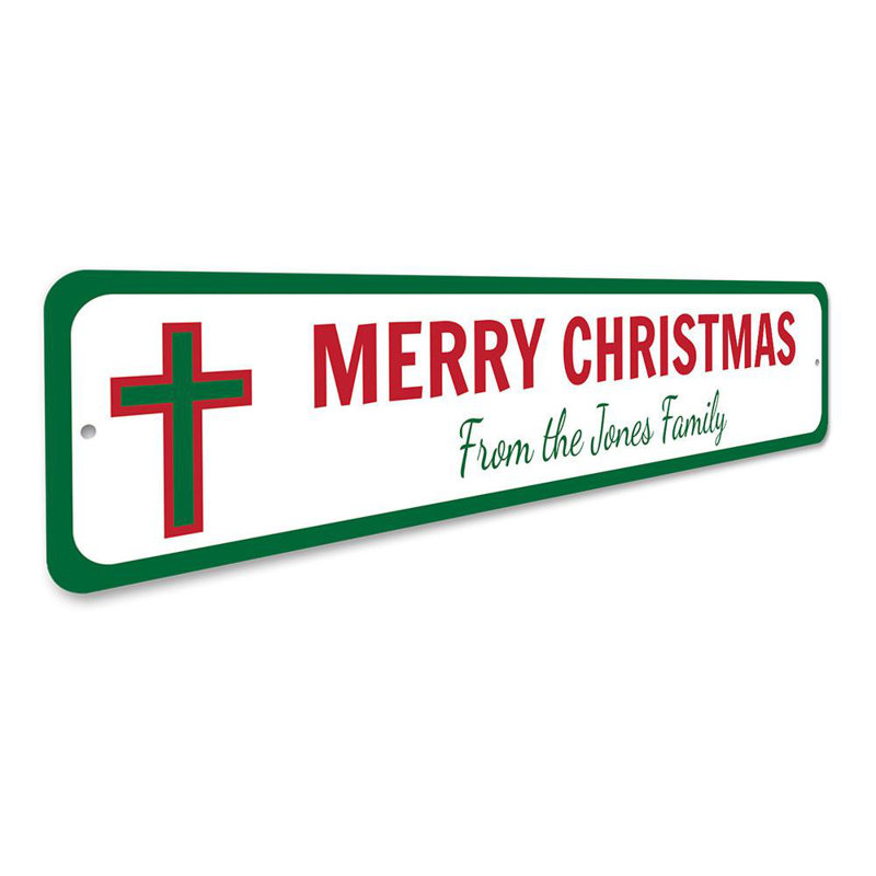 Plaque de Noël en aluminium, H 4 po x l 18 po x P 0,04 po